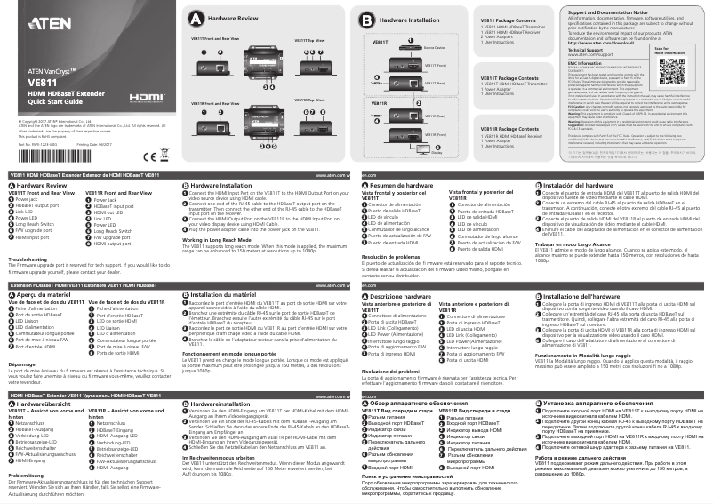 Page 1 de la notice Manuel utilisateur ATen VE811T
