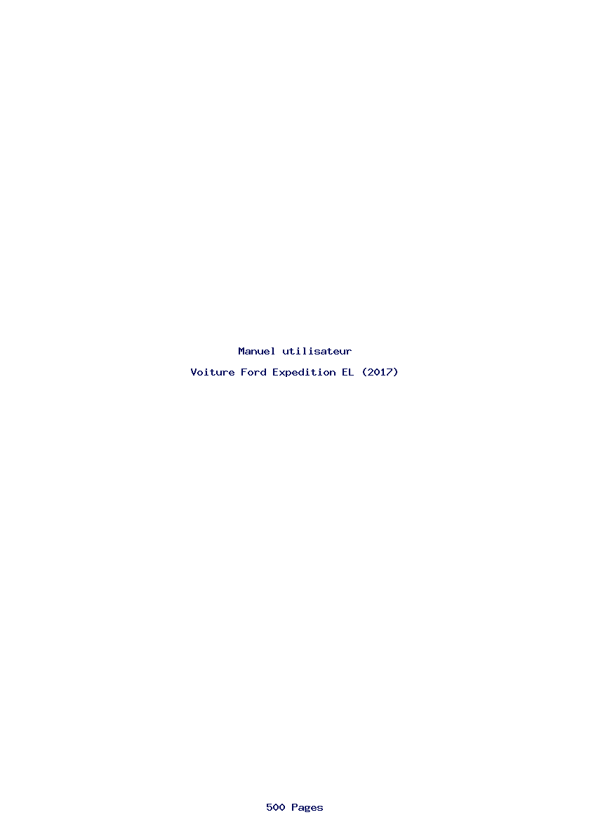 Page 1 de la notice Manuel utilisateur Ford Expedition EL (2017)