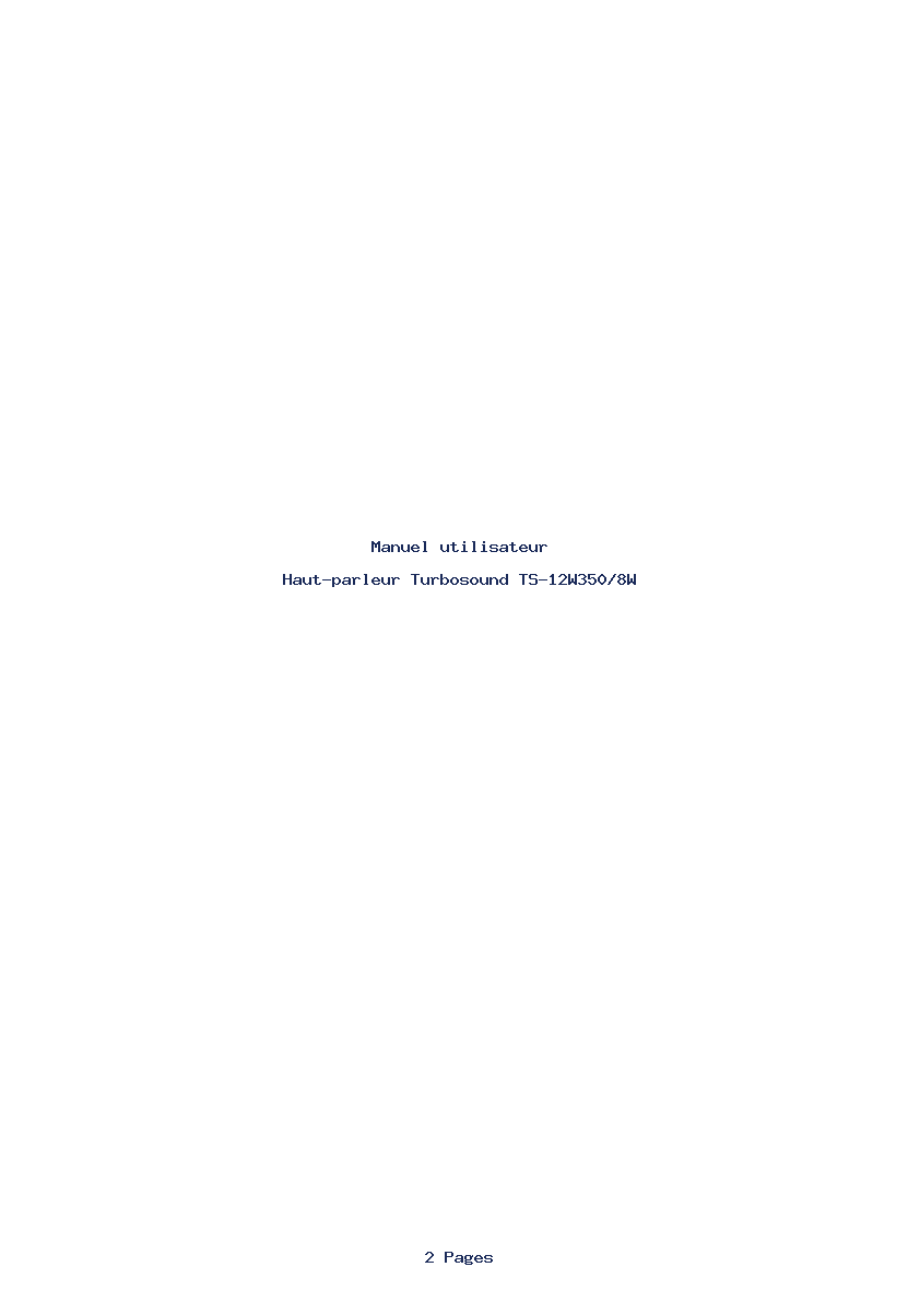 Page 1 de la notice Manuel utilisateur Turbosound TS-12W350/8W