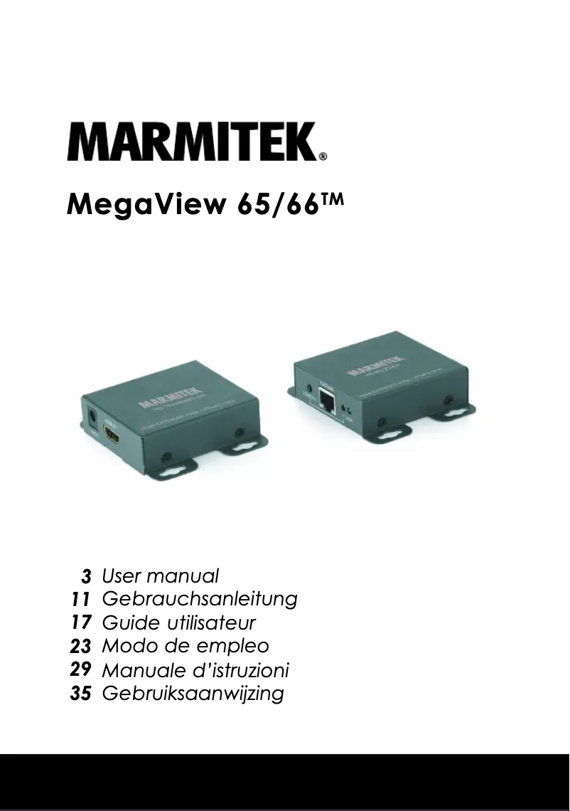 Page 1 de la notice Manuel utilisateur Marmitek MegaView 65