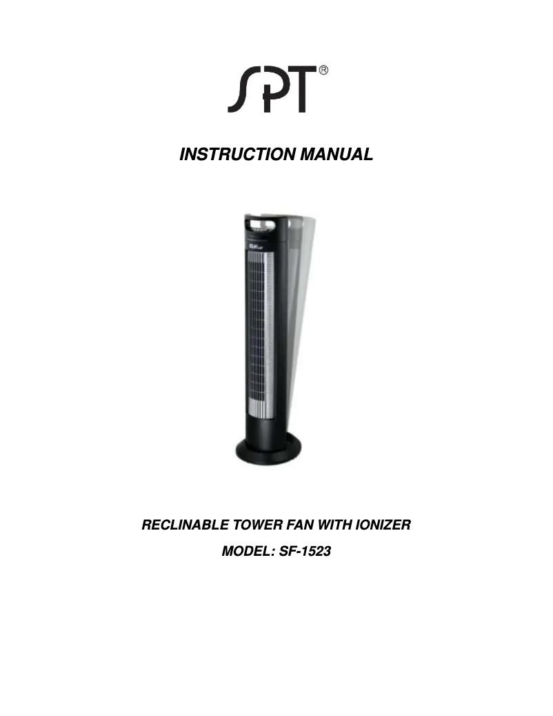 Page 1 de la notice Manuel utilisateur Sunpentown SF-1523