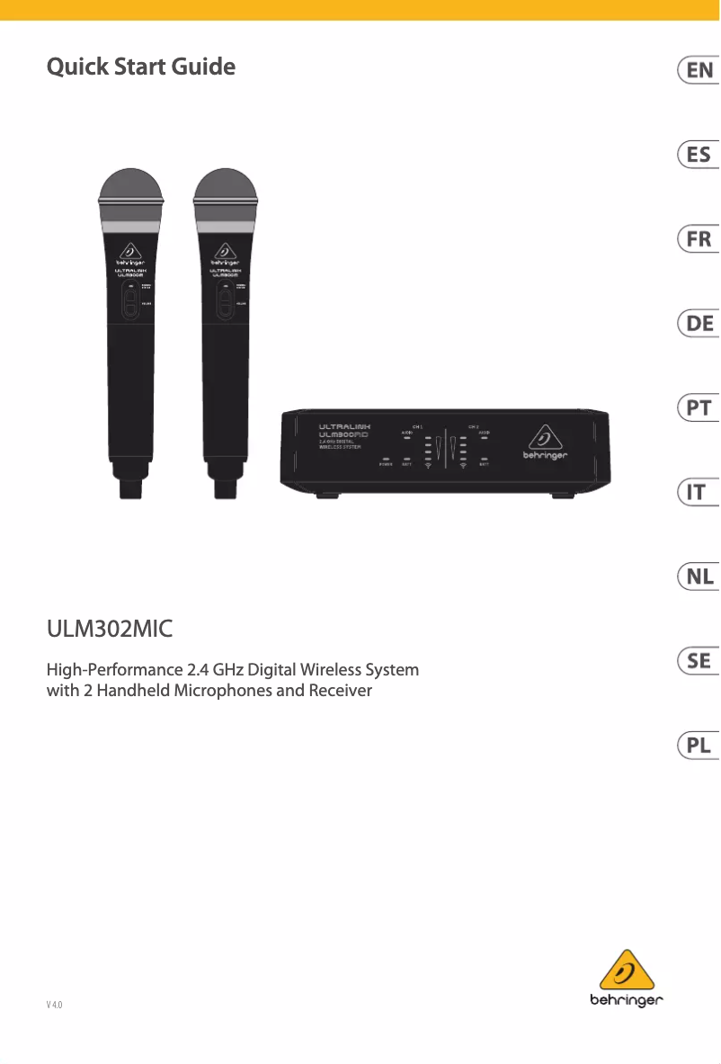Page 1 de la notice Manuel utilisateur Behringer Ultralink ULM302MIC