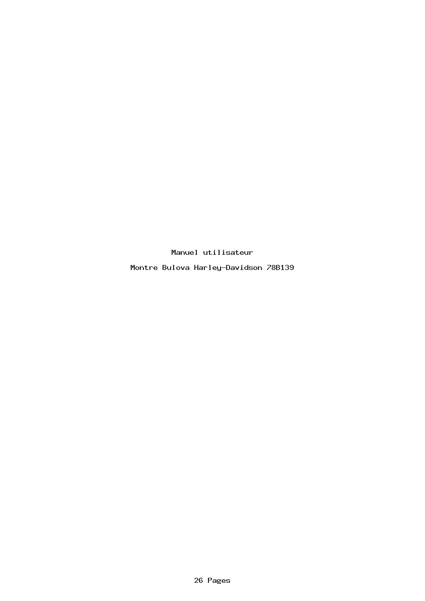 Page 1 de la notice Manuel utilisateur Bulova Harley-Davidson 78B139