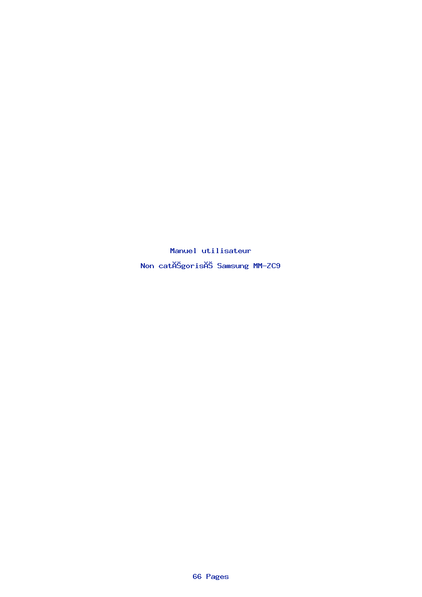 Page 1 de la notice Manuel utilisateur Samsung MM-ZC9