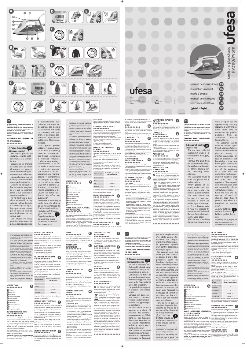 Page 1 de la notice Manuel utilisateur Ufesa PV3111