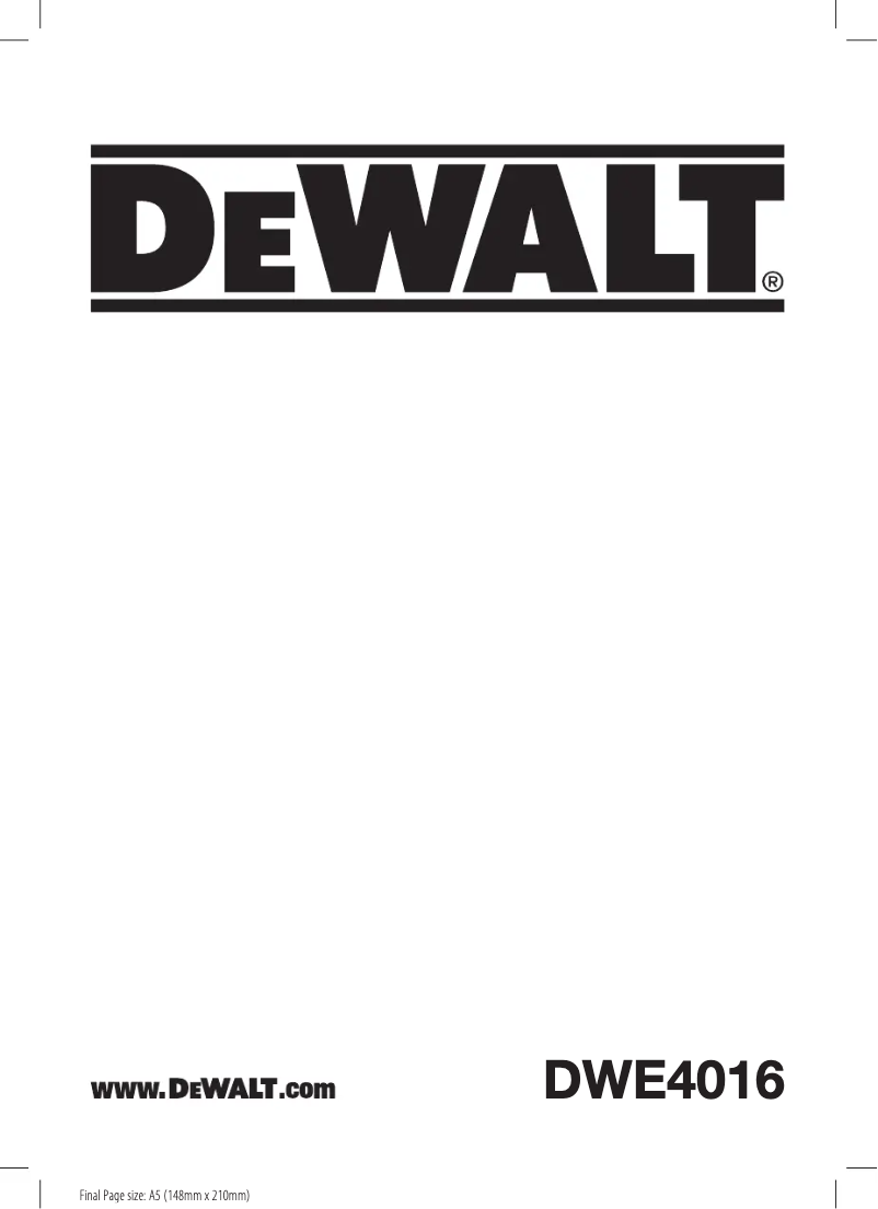 Página 1 del manual Manual de usuario DeWalt DWE4016