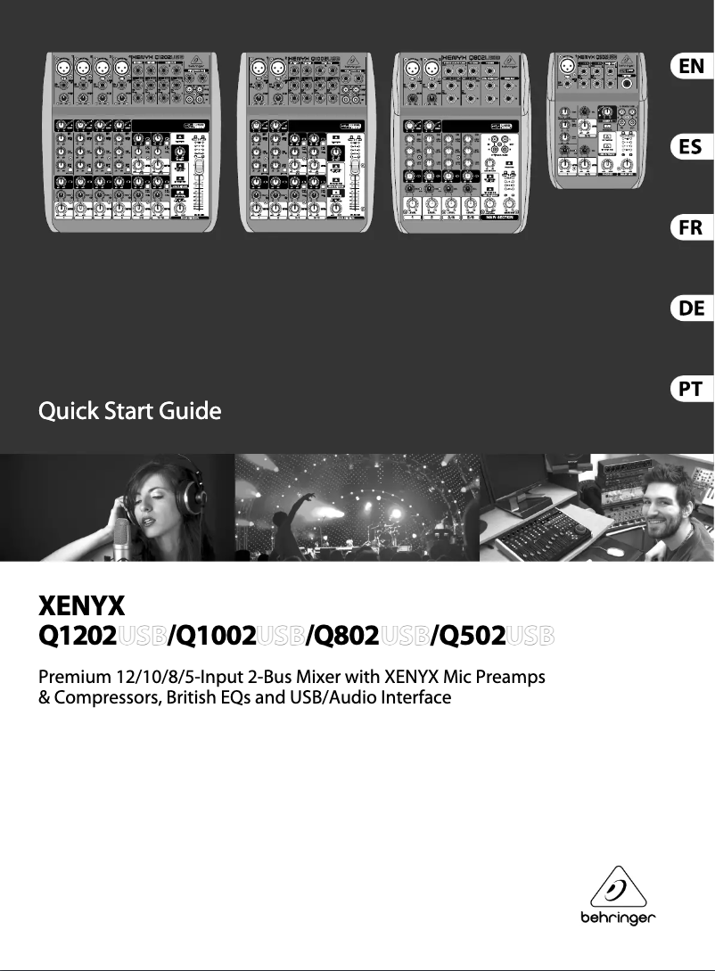 Página 1 del manual Manual de usuario Behringer XENYX Q1002USB
