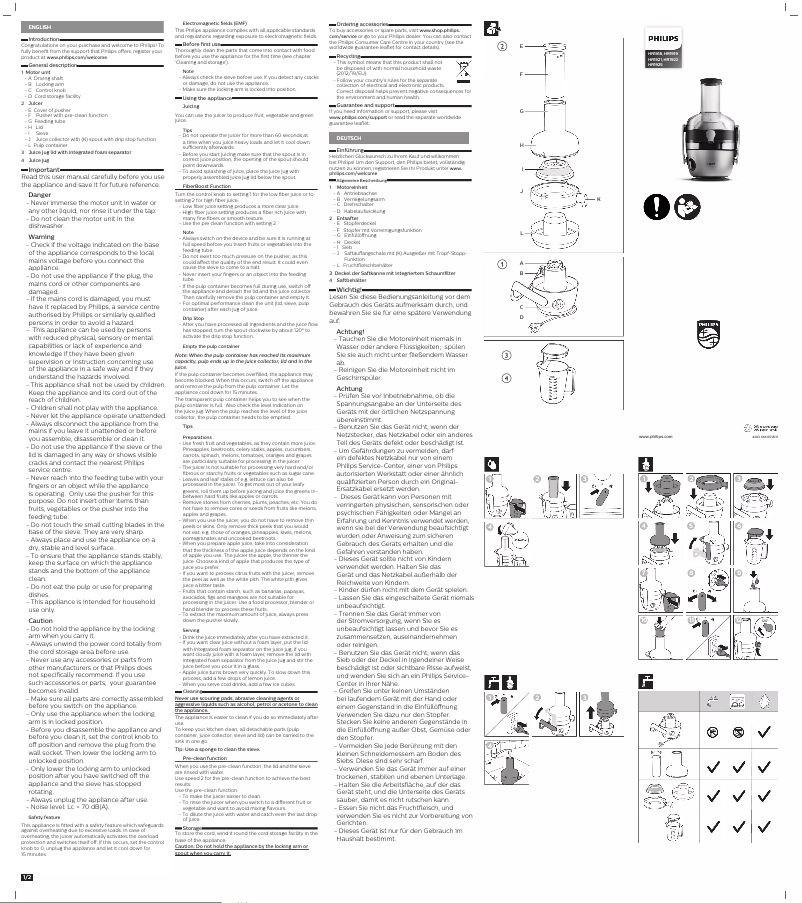 Página 1 del manual Manual de usuario Philips Avance Collection HR1919