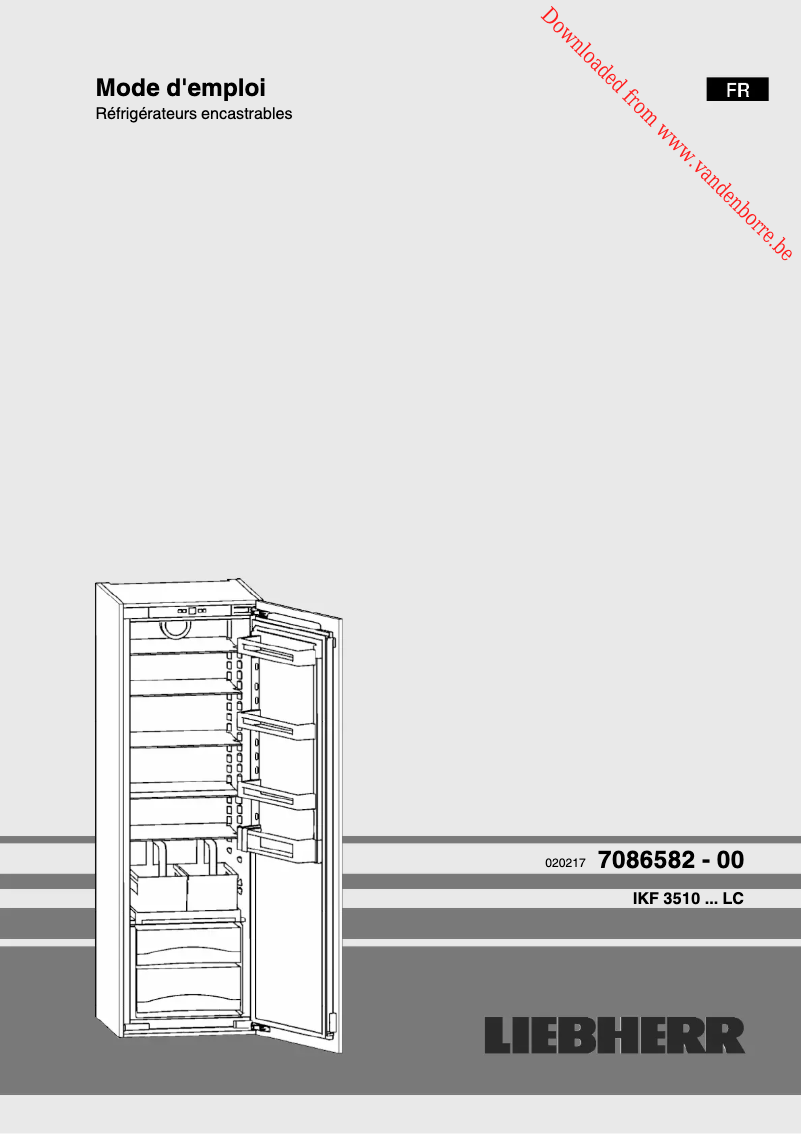 Page 1 de la notice Manuel utilisateur Liebherr IKF 3510