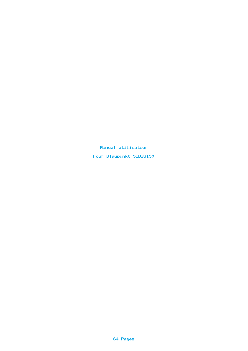 Page 1 de la notice Manuel utilisateur Blaupunkt 5CD33150