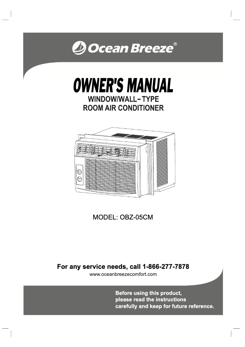 Page 1 de la notice Manuel utilisateur Ocean Breeze OBZ-05CM