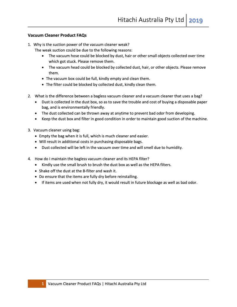 Página 1 del manual Preguntas frecuentes Hitachi CV-SU22V