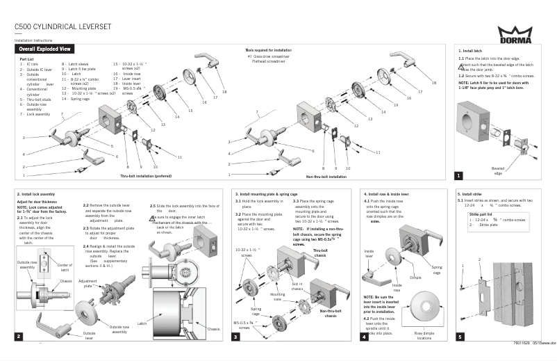 Page 1 de la notice Manuel utilisateur Dormakaba C500
