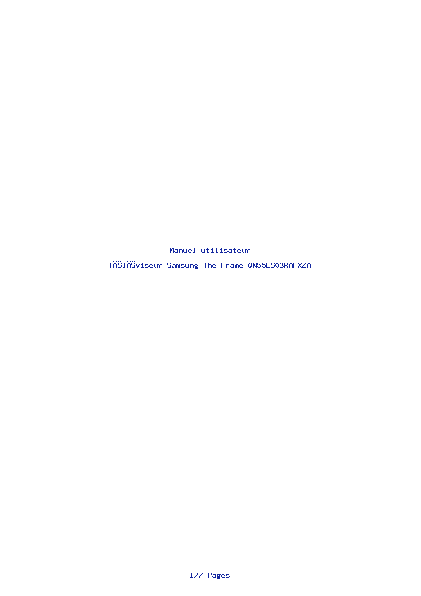 Page 1 de la notice Manuel utilisateur Samsung The Frame QN55LS03RAFXZA