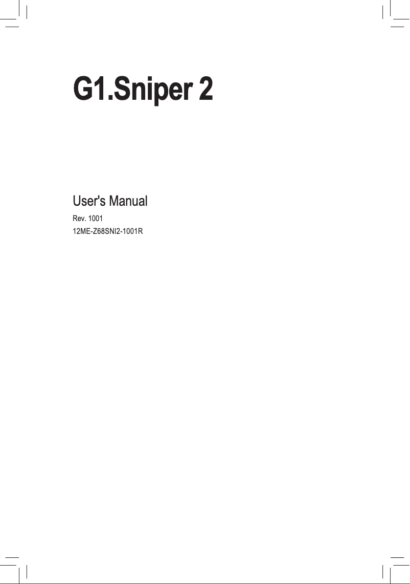 Page 1 de la notice Manuel utilisateur Gigabyte G1.Sniper 2