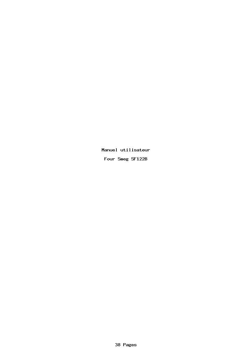 Page 1 de la notice Manuel utilisateur Smeg SF122B