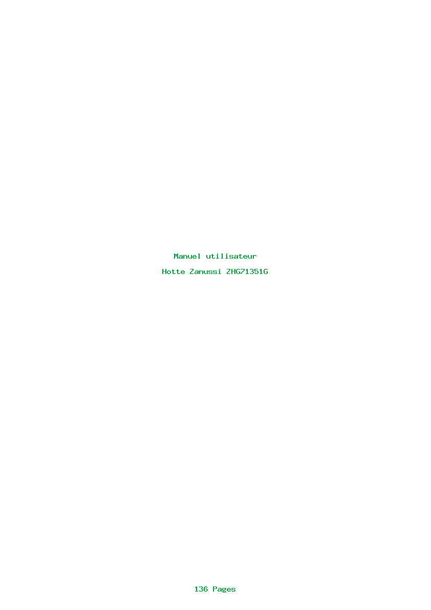 Page 1 de la notice Manuel utilisateur Zanussi ZHG71351G