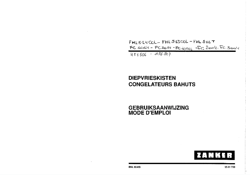 Page 1 de la notice Manuel utilisateur Zanker HFE506