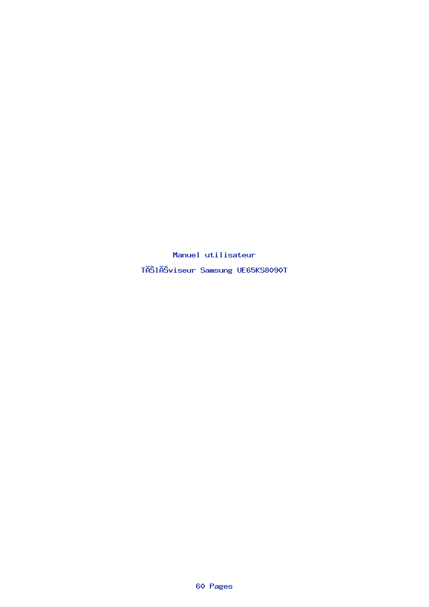 Page 1 de la notice Manuel utilisateur Samsung UE65KS8090T