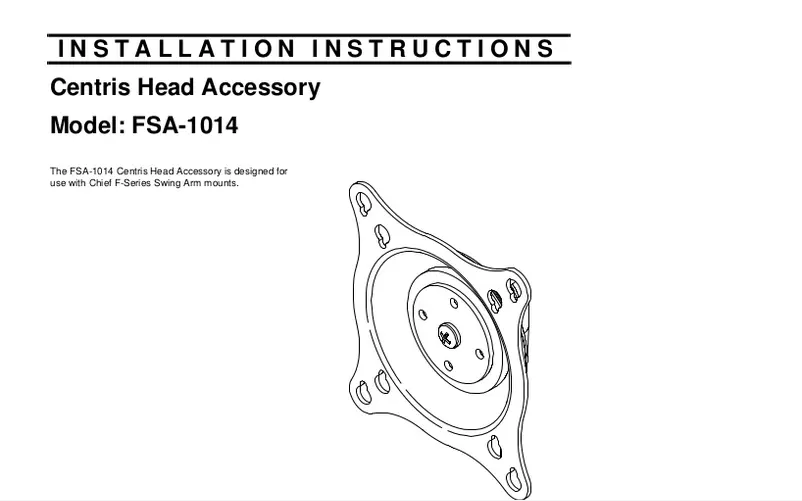 Page 1 de la notice Manuel utilisateur Chief KSA1014S