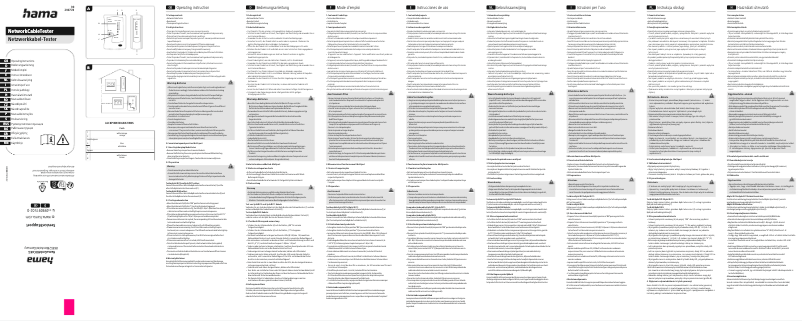 Page 1 de la notice Manuel utilisateur Hama 00200778