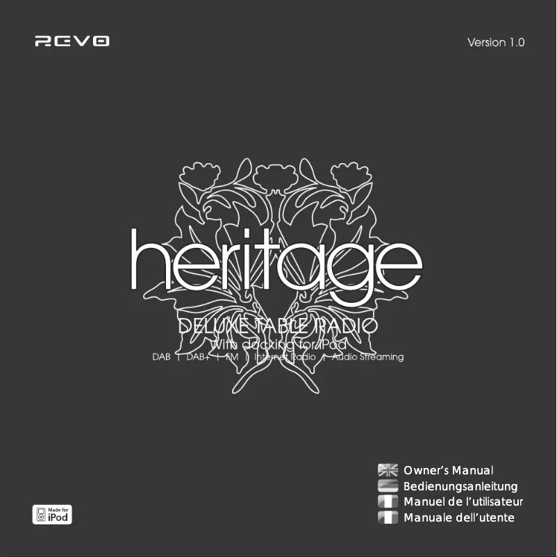 Page 1 de la notice Manuel utilisateur REVO Heritage G1