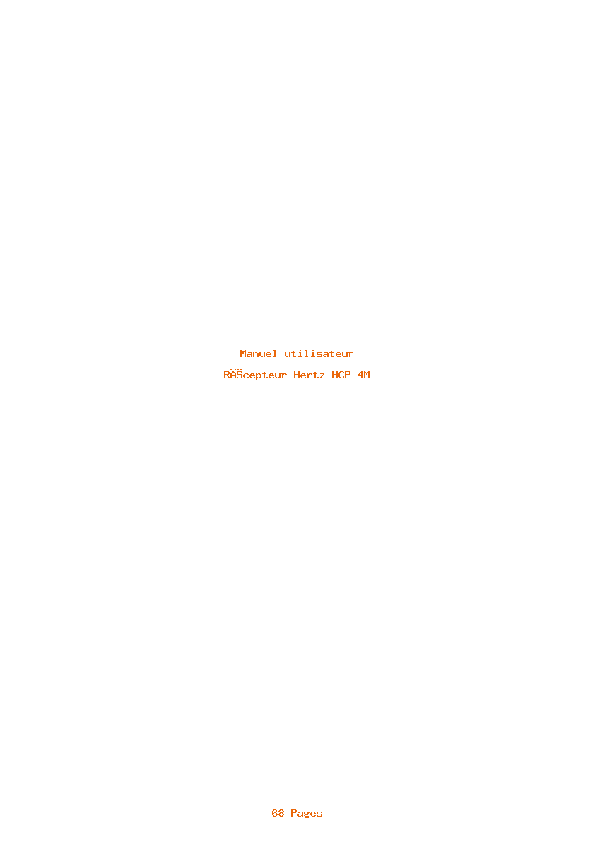 Page 1 de la notice Manuel utilisateur Hertz HCP 4M