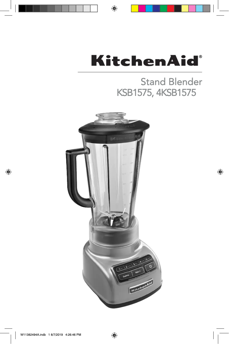 Page 1 de la notice Manuel utilisateur KitchenAid KSB1575BY