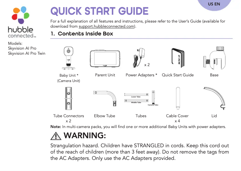 Página 1 del manual Manual de usuario Hubble Connected SkyVision AI Pro