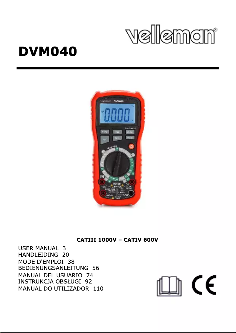 Página 1 del manual Manual de usuario Velleman DVM040