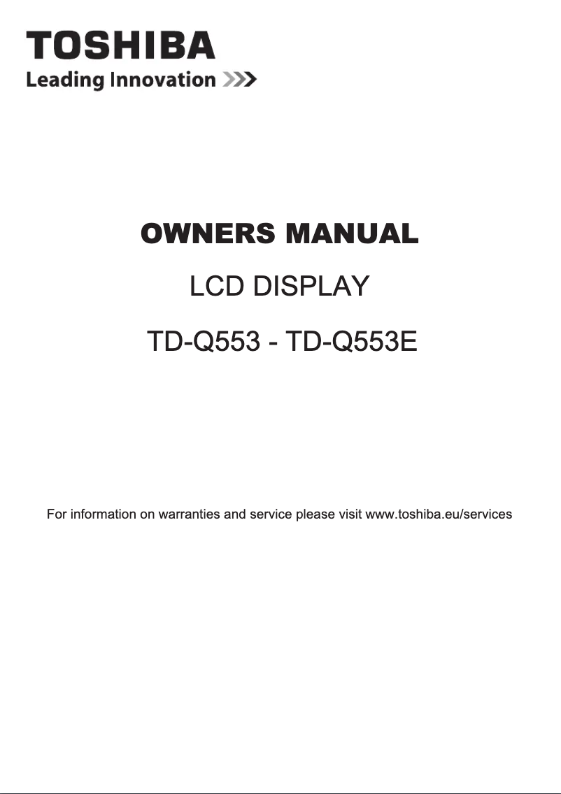 Page 1 de la notice Manuel utilisateur Toshiba TD-Q553E