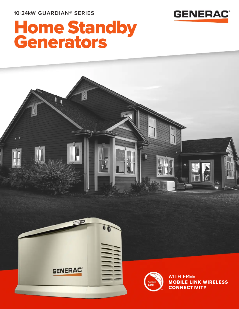 Page 1 de la notice Brochure Generac Guardian 14KW