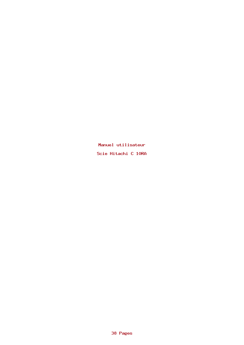 Page 1 de la notice Manuel utilisateur Hitachi C 10RA