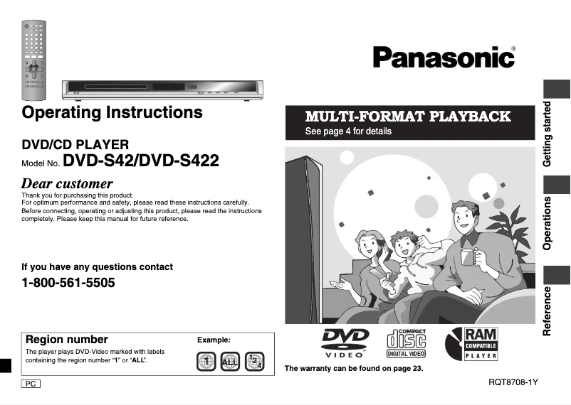 Página 1 del manual Manual de usuario Panasonic DVD-S422