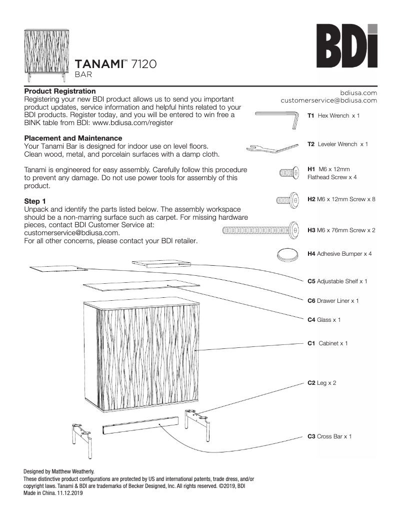 Page 1 de la notice Manuel utilisateur BDI Tanami 7120