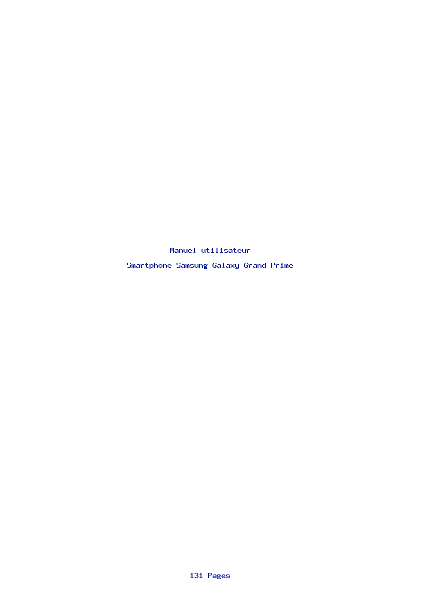 Page 1 de la notice Manuel utilisateur Samsung Galaxy Grand Prime