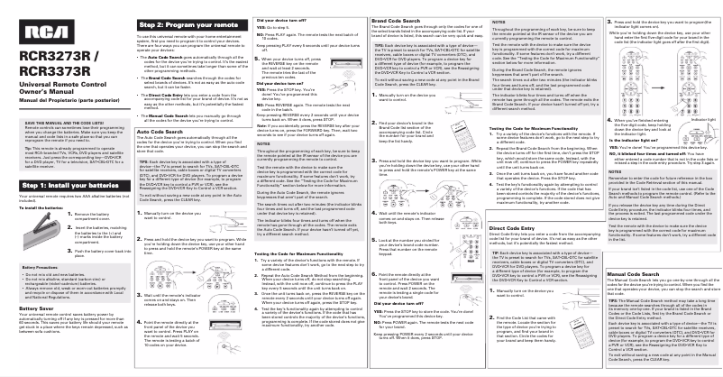 Page 1 of the manual User Manual RCA RCR3273R