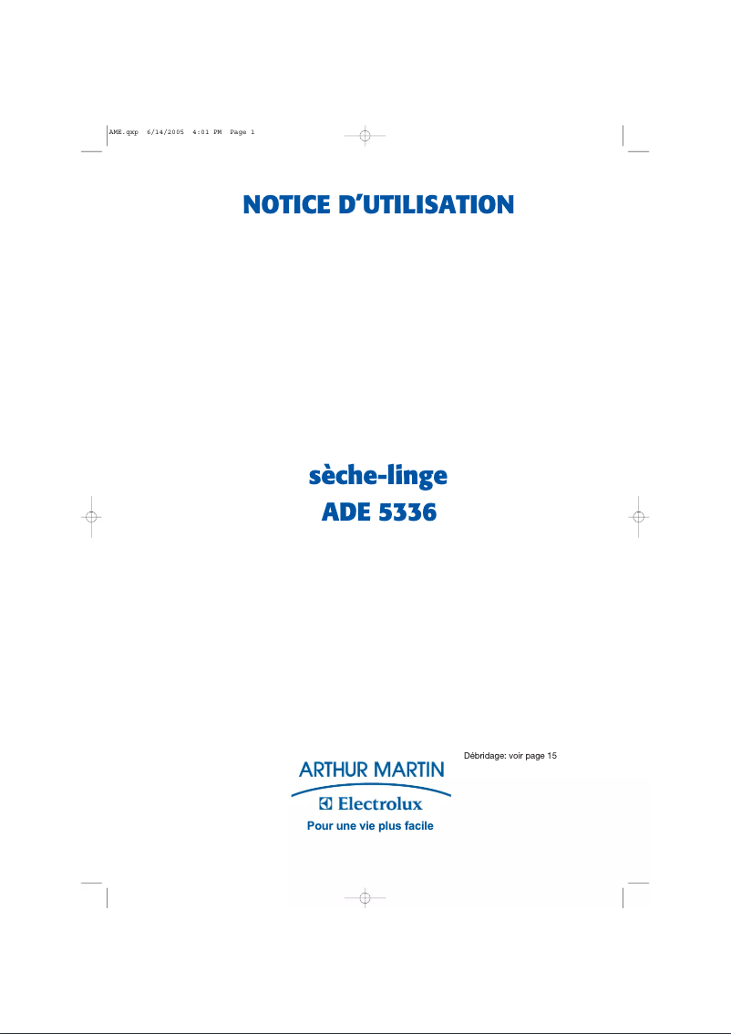 Página 1 del manual Manual de usuario Arthur Martin-Electrolux ADE 5336