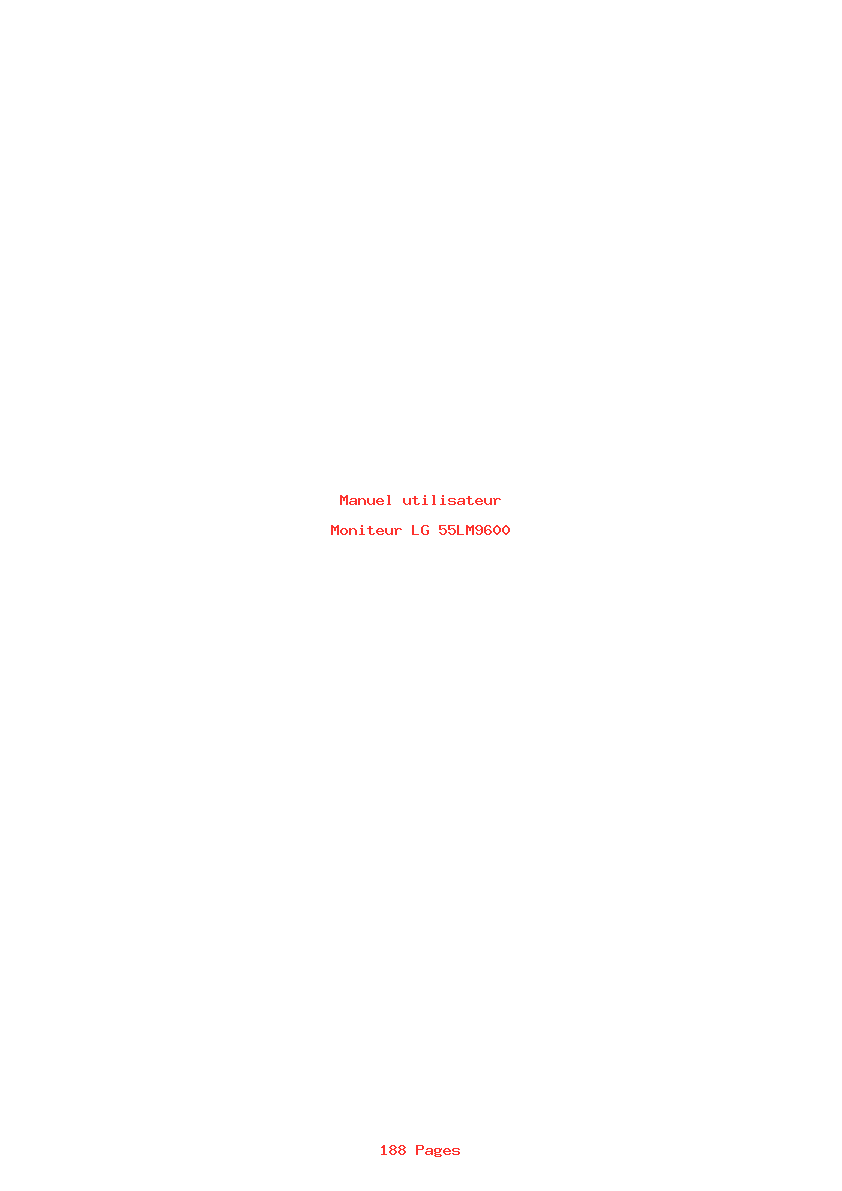Page 1 de la notice Manuel utilisateur LG 55LM9600