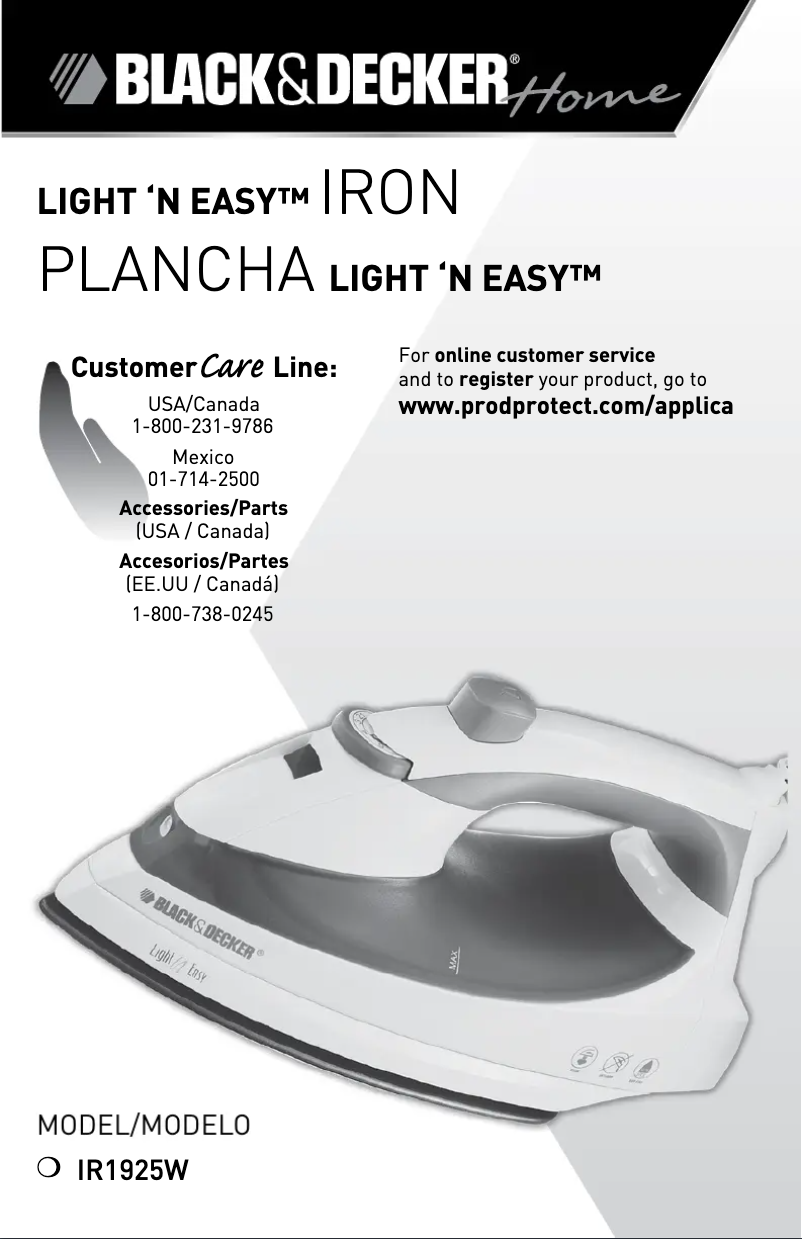 Page 1 of the manual User Manual Black & Decker IR1925W