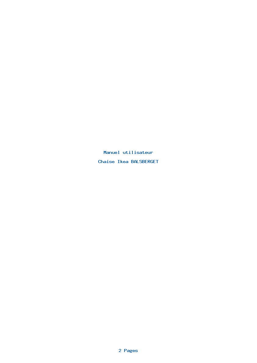 Page 1 de la notice Manuel utilisateur Ikea BALSBERGET