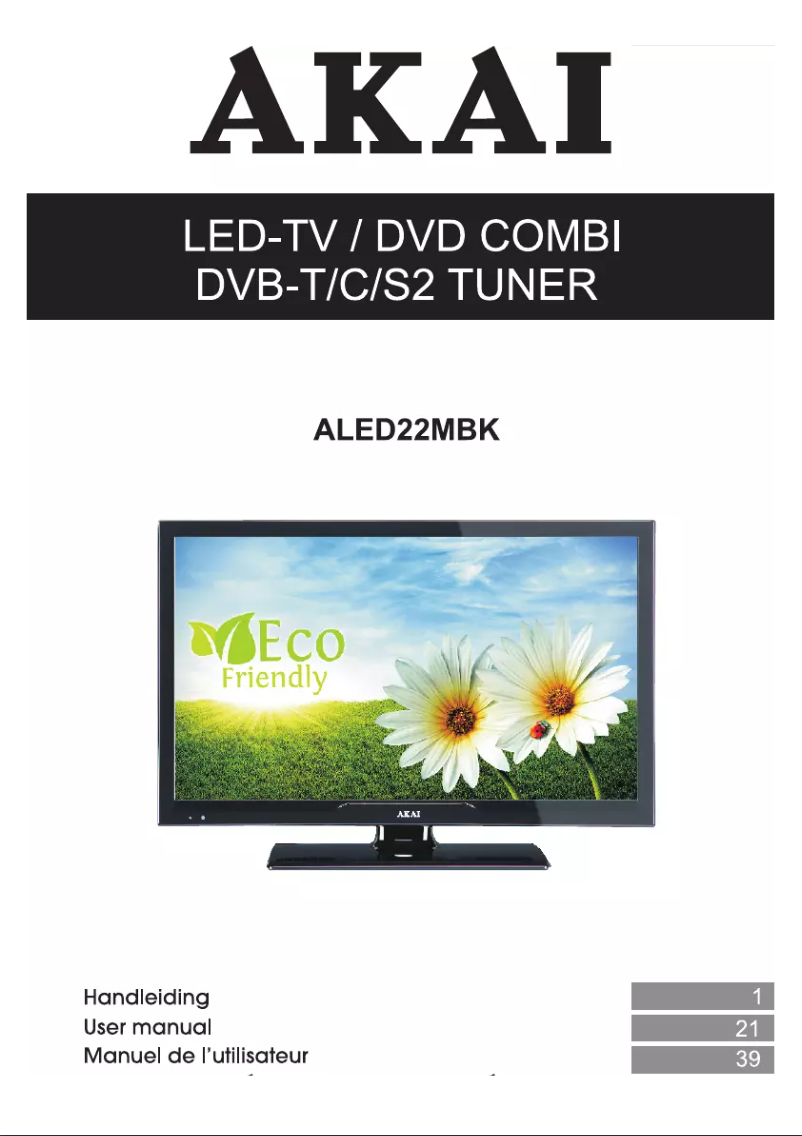 Page 1 of the manual User Manual AKAI ALED22MBK