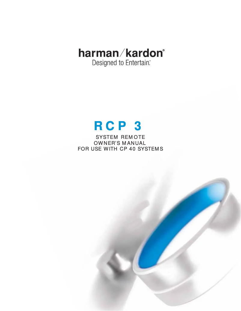 Page 1 de la notice Manuel utilisateur Harman Kardon RCP 3