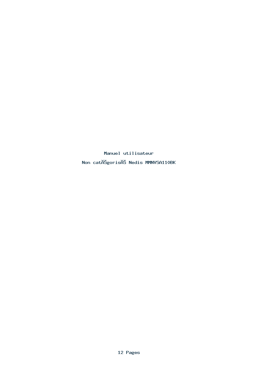 Page 1 de la notice Manuel utilisateur Nedis MMNVSA110BK