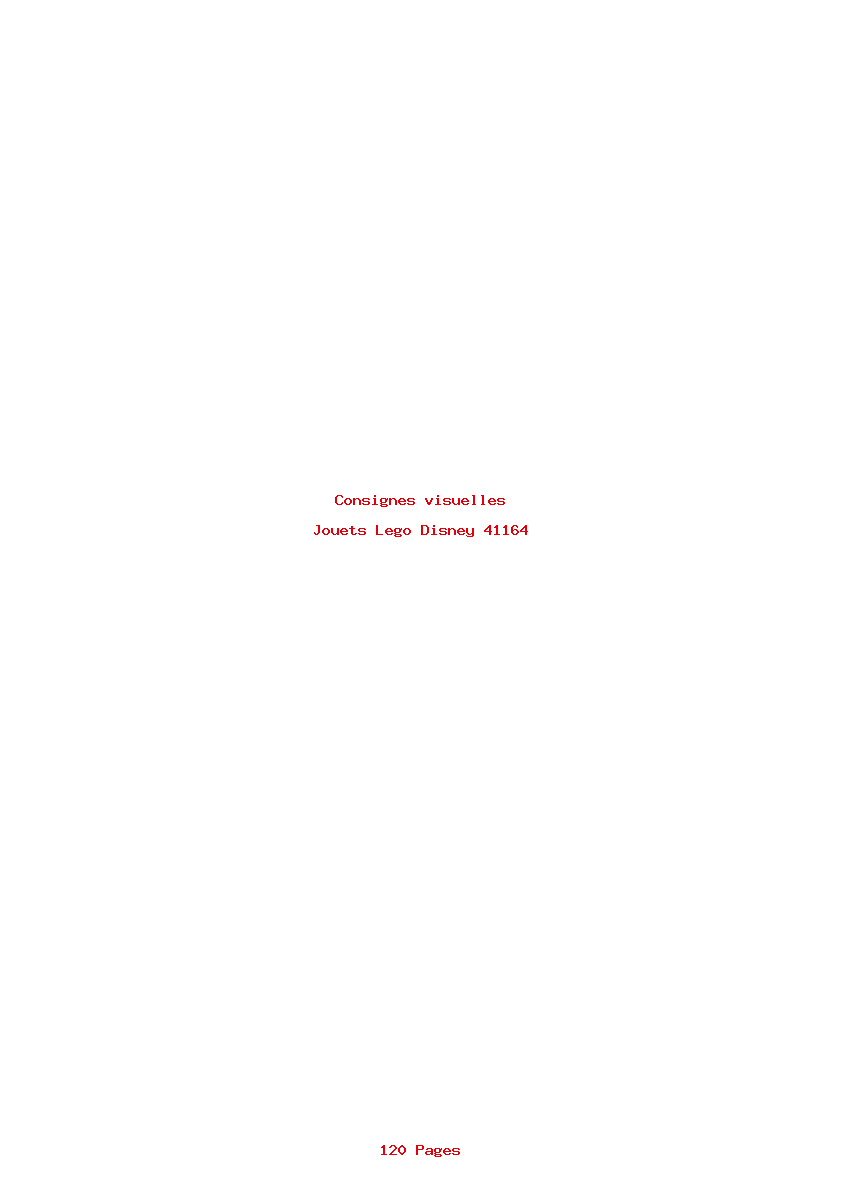 Page 1 de la notice Consignes visuelles Lego Disney 41164