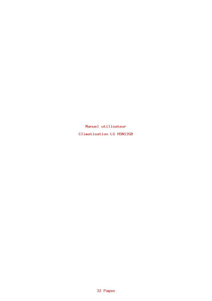 Page 1 de la notice Manuel utilisateur LG HSN12GB