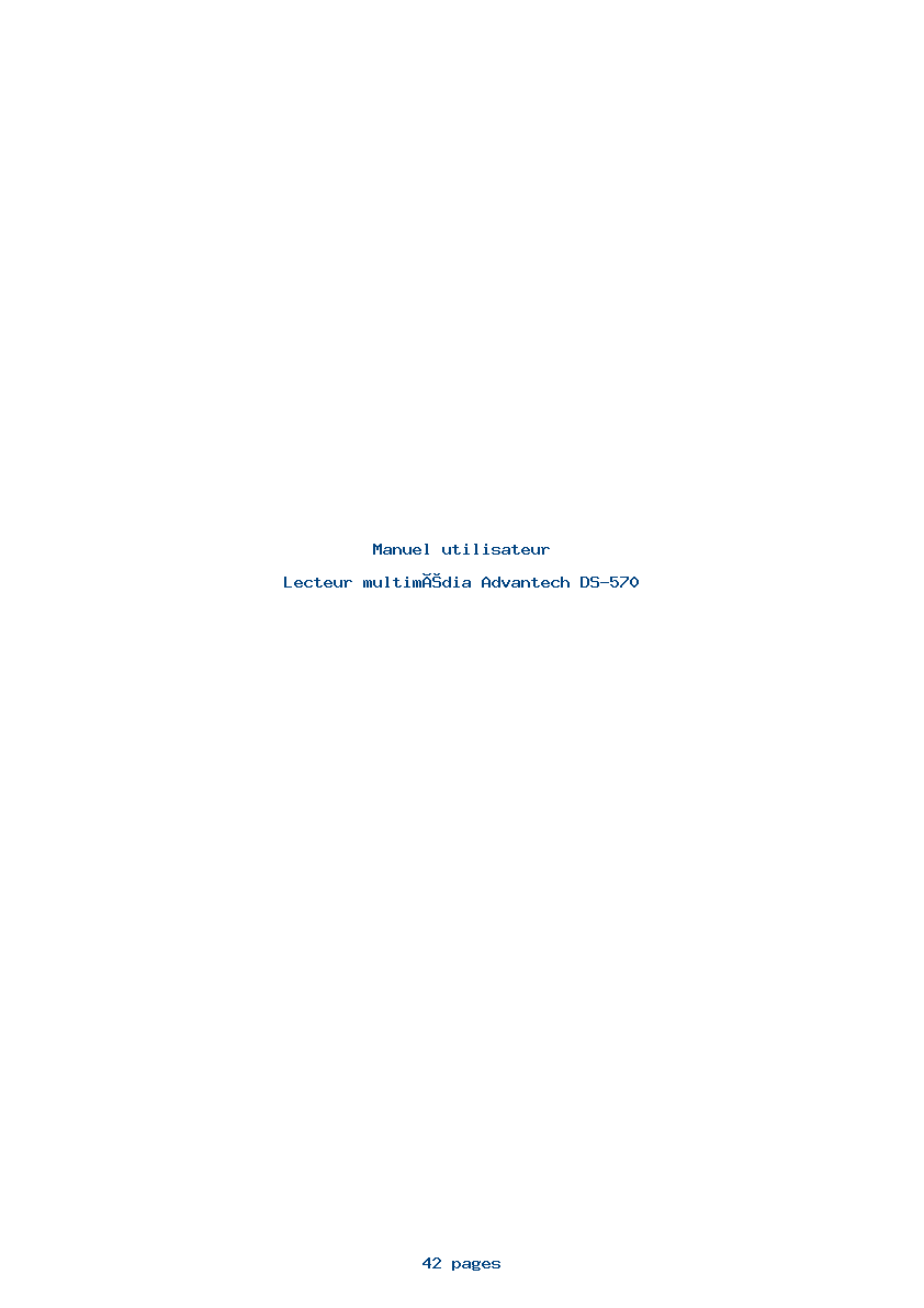 Page 1 de la notice Manuel utilisateur Advantech DS-570