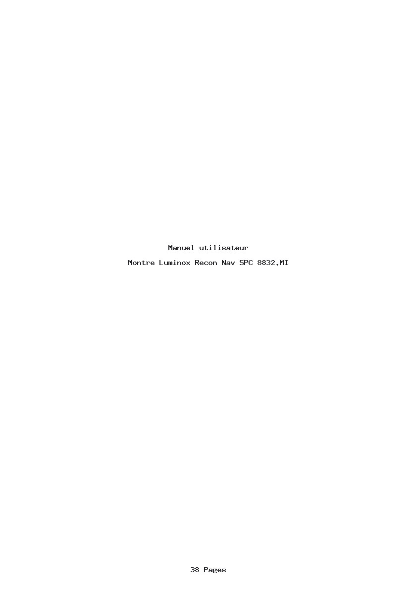 Page 1 de la notice Manuel utilisateur Luminox Recon Nav SPC 8832.MI