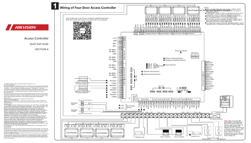 Page 1 de la notice Guide de démarrage rapide Hikvision DS-K2604-G
