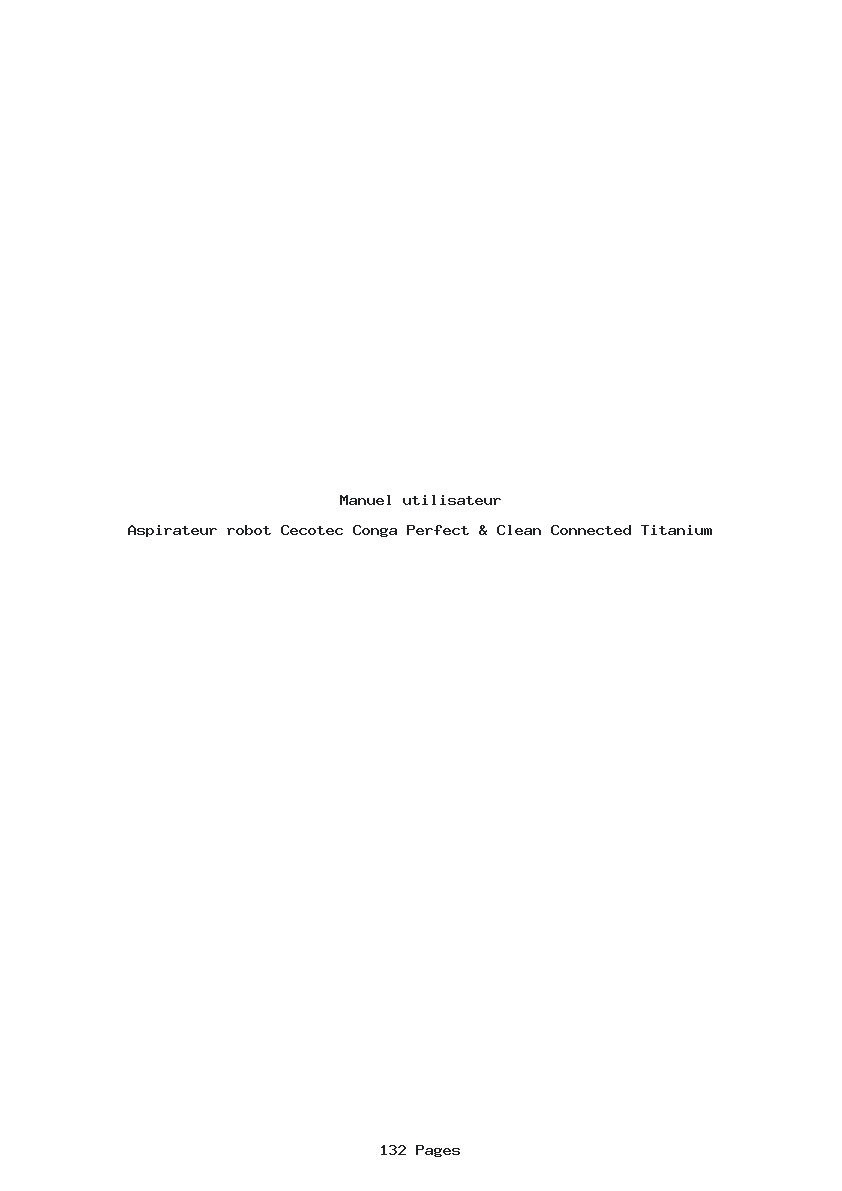 Page 1 de la notice Manuel utilisateur Cecotec Conga Perfect & Clean Connected Titanium